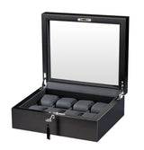 VOLTA RUSTIC BROWN 8 WATCH CASE WITH SEE THROUGH TOP