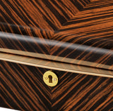 VOLTA EBONY WOOD 10 WATCH CASE WITH GOLD ACCENTS AND BLACK LEATHER INTERIOR