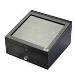 VOLTA CARBON FIBER 15 WATCH CASE WITH ADDITIONAL STORAGE AND SEE THROUGH TOP