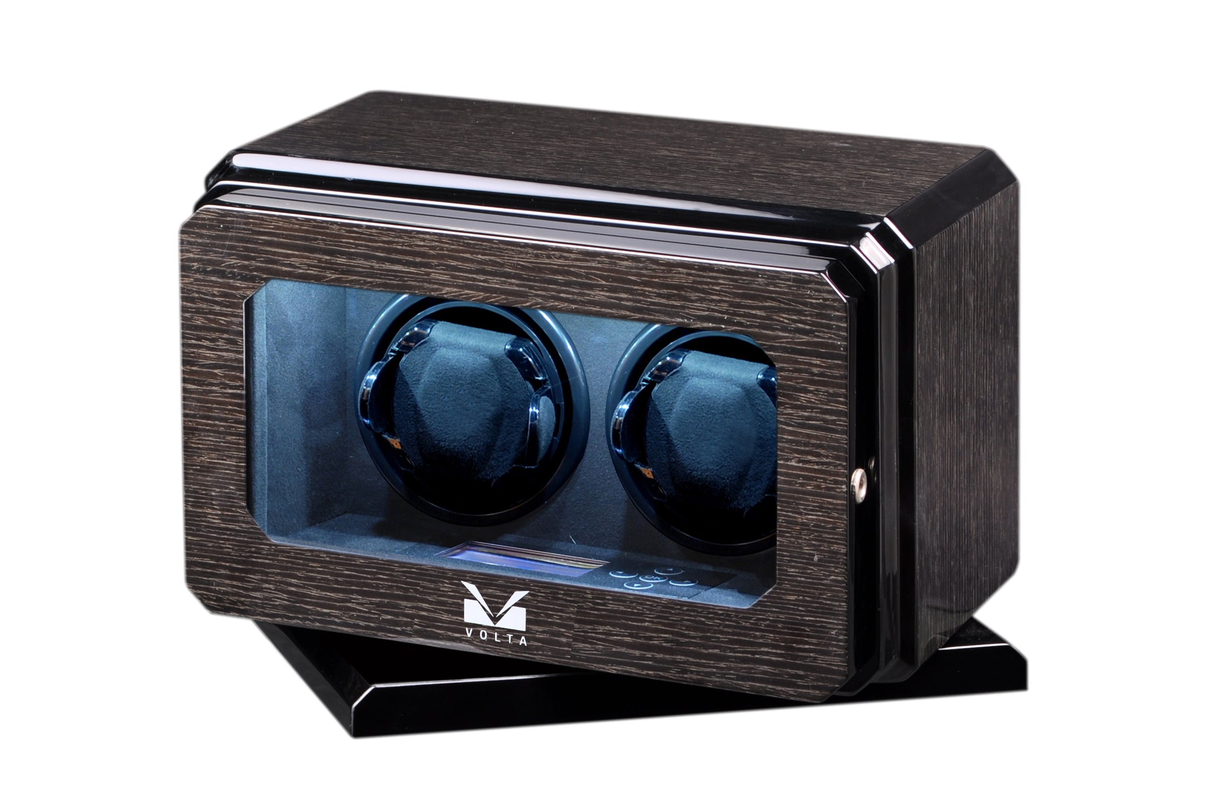 Volta 2 Watch Winder Box With Automatic Rotating Base (Black Oak)