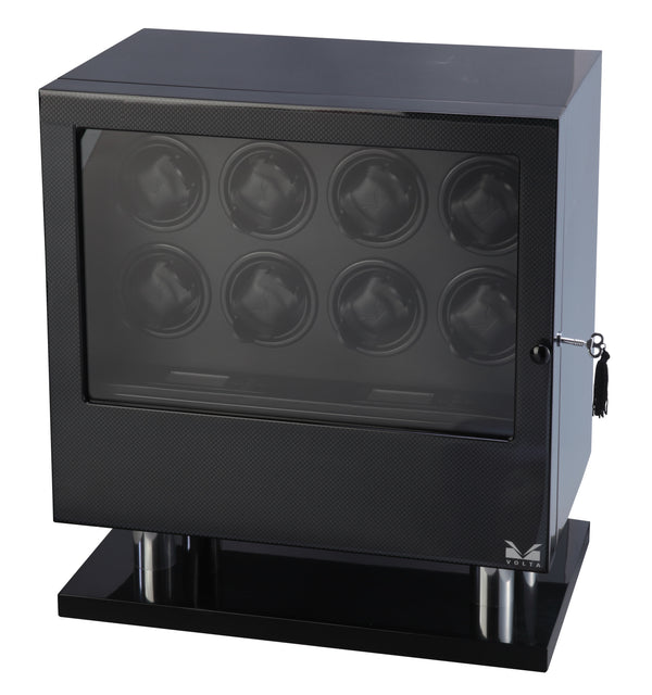 Volta 8 Watch Winder Box With Storage (Carbon Fiber)