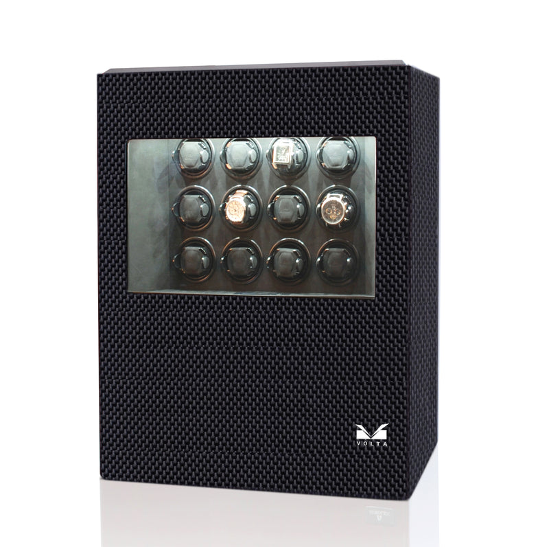 Volta 12 Watch Winder Box With Auto Rise Function (Carbon Fiber)